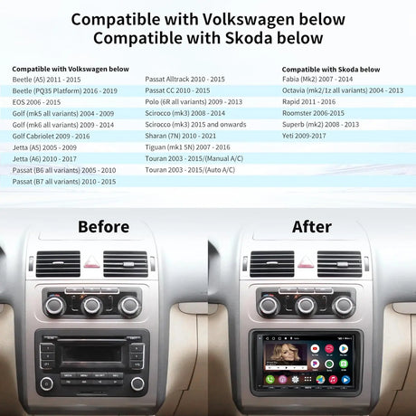 ATOTO A6VW07APF 7" Double Din Car Stereo, Wireless CarPlay & Android Auto, Dual Bluetooth, HD LRV, 2G+32G, Compatible with VW Volkswagen/Golf/Polo/Tiguan/Passat