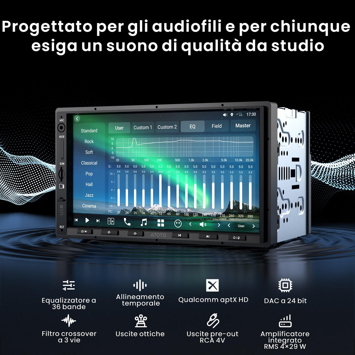 ATOTOZONE X10G2A7E Pulsante Android Da 7 Pollici Con Navigazione Integrata,8+128G Stereo Auto Double DIN, ChatGPT AI, 4G LTE, CarPlay & Android Auto Senza Fili, Doppio Telefono & Bluetooth