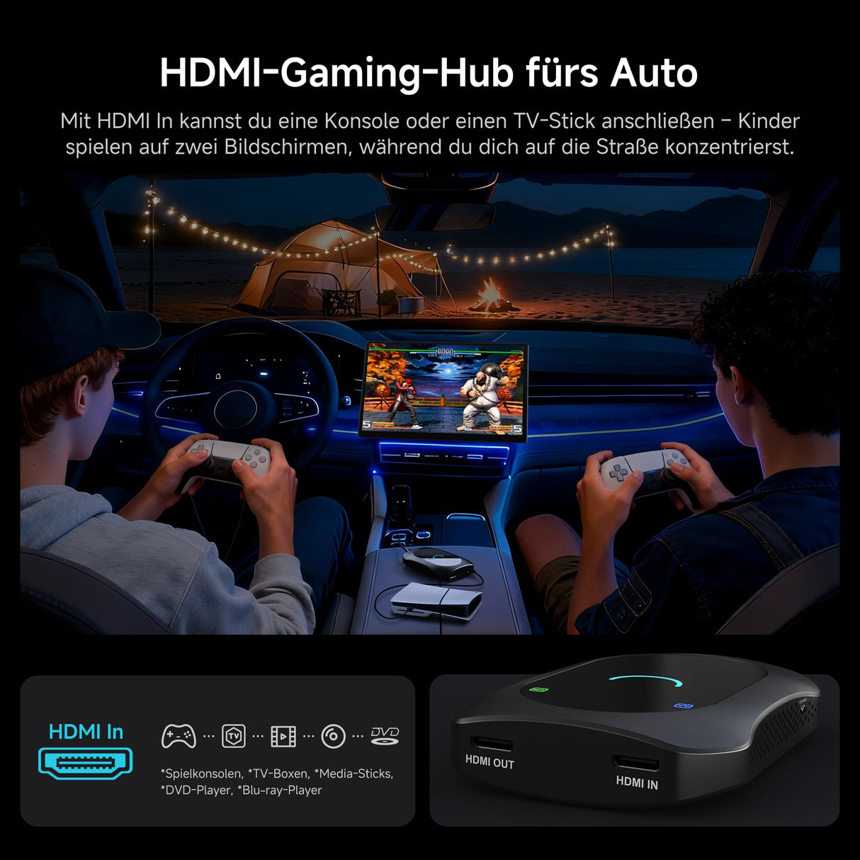 Adaptateur CarPlay Android Auto sans Fil + Système Android, 4Go + 64Go Car VideoBox avec Entrée/Sortie HDMI, 4G LTE, Double BT, DriveChat AI Voice, AI Box CarPlay pour Netflix/Youtube/TikTok/Carte TF