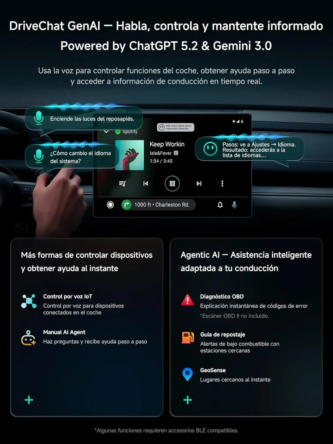 ATOTO CB6 Wireless CarPlay Adapter, Intelligenter AI-Sprachdongle mit GPS-Tracking, Kabelloses CarPlay und Android Auto, Bluetooth, 4GB+64GB, Kompatibel mit vielen Apps 