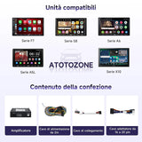 ATOTO CA-AEC122DL Amplificatore Auto 4x60W RMS, 4 Canali, Classe D TI TPA3221, EQ Personalizzabile, Compatto, Cavo Alimentazione 2m, Compatibile con Stereo ATOTO