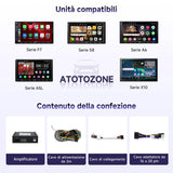 ATOTO CA-AEC122DL Amplificatore Auto 4x60W RMS, 4 Canali, Classe D TI TPA3221, EQ Personalizzabile, Compatto, Cavo Alimentazione 2m, Compatibile con Stereo ATOTO