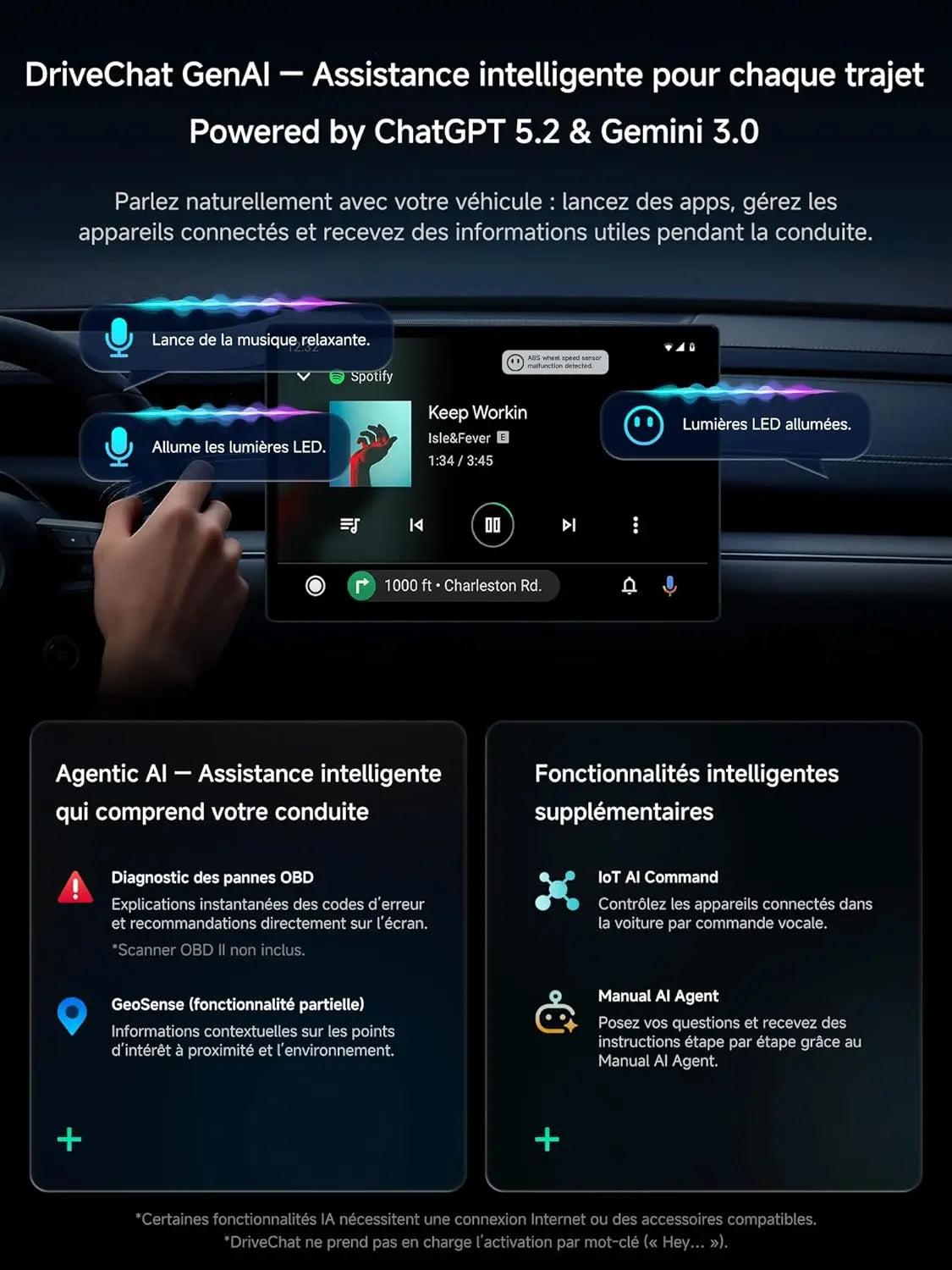 ATOTO CB4B Adaptateur CarPlay sans Fil – Double WiFi, Double Bluetooth, Carte TF 128Go, 4Go+32Go, AI Box Android avec DriveChat, Netflix/YouTube, Noir