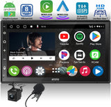 ATOTO A6 PF 7 Zoll QLED Touchscreen Android Doppel-DIN Autoradio, Wireless Carplay &amp; Android Auto, DAB+ Radio/GPS/Mirror Link, Dual BT, WiFi/BT/USB Tethering, HD LRV mit Rückfahrkamera, A6G2B7PF-S01