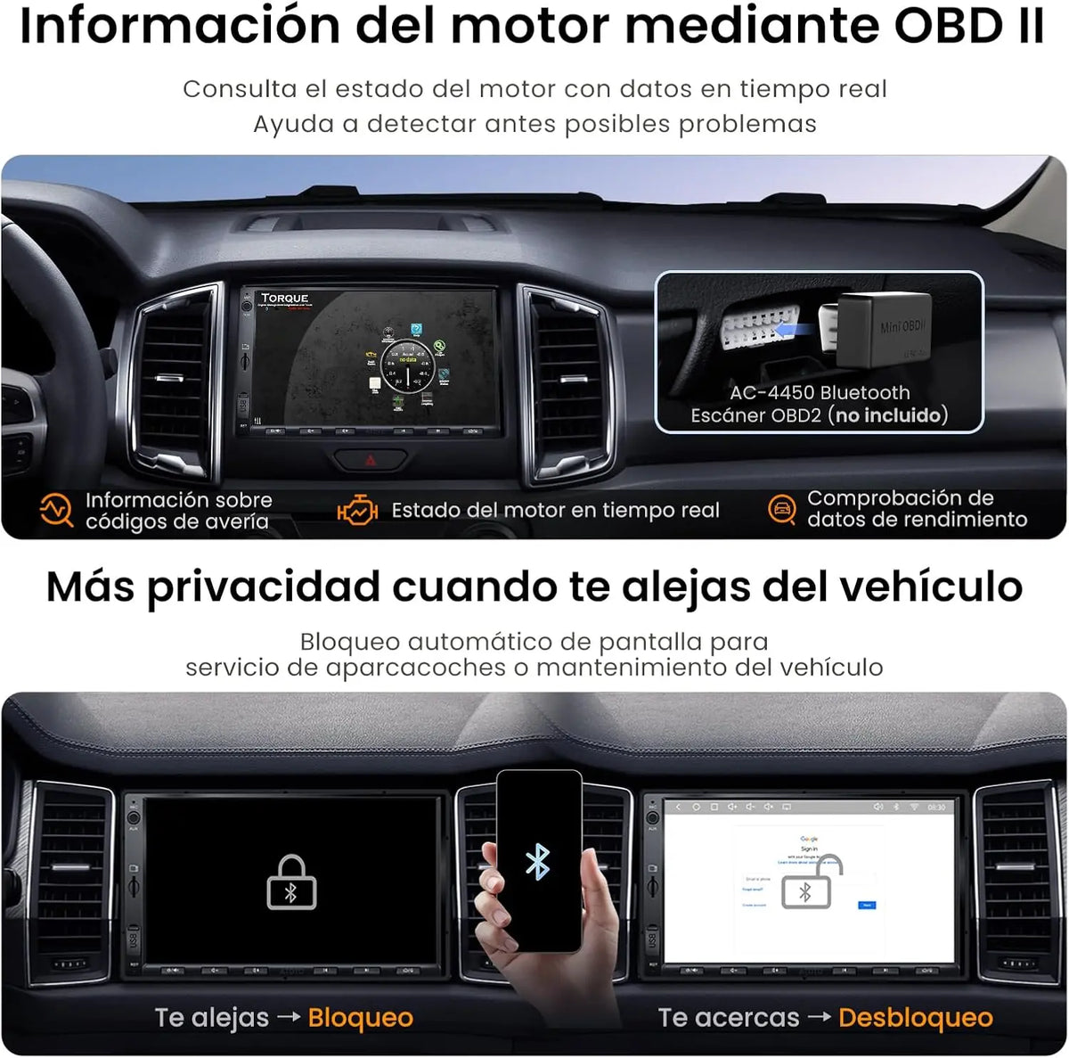 ATOTO S8L 7" AI Android Radio 2 DIN, 4G SIM, 4G+64G, con Cámara Trasera