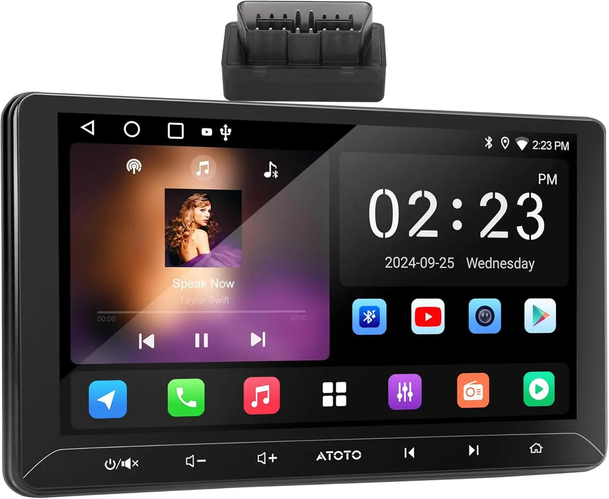ATOTO A6G2C7PF 7" 2 DIN Autoradio – 8-Kern QLED Touchscreen, vollständig laminierter Bildschirm, Wireless Android Auto &amp; CarPlay, Bluetooth mit Mikrofon, GPS-Navigation, Sprachsteuerung