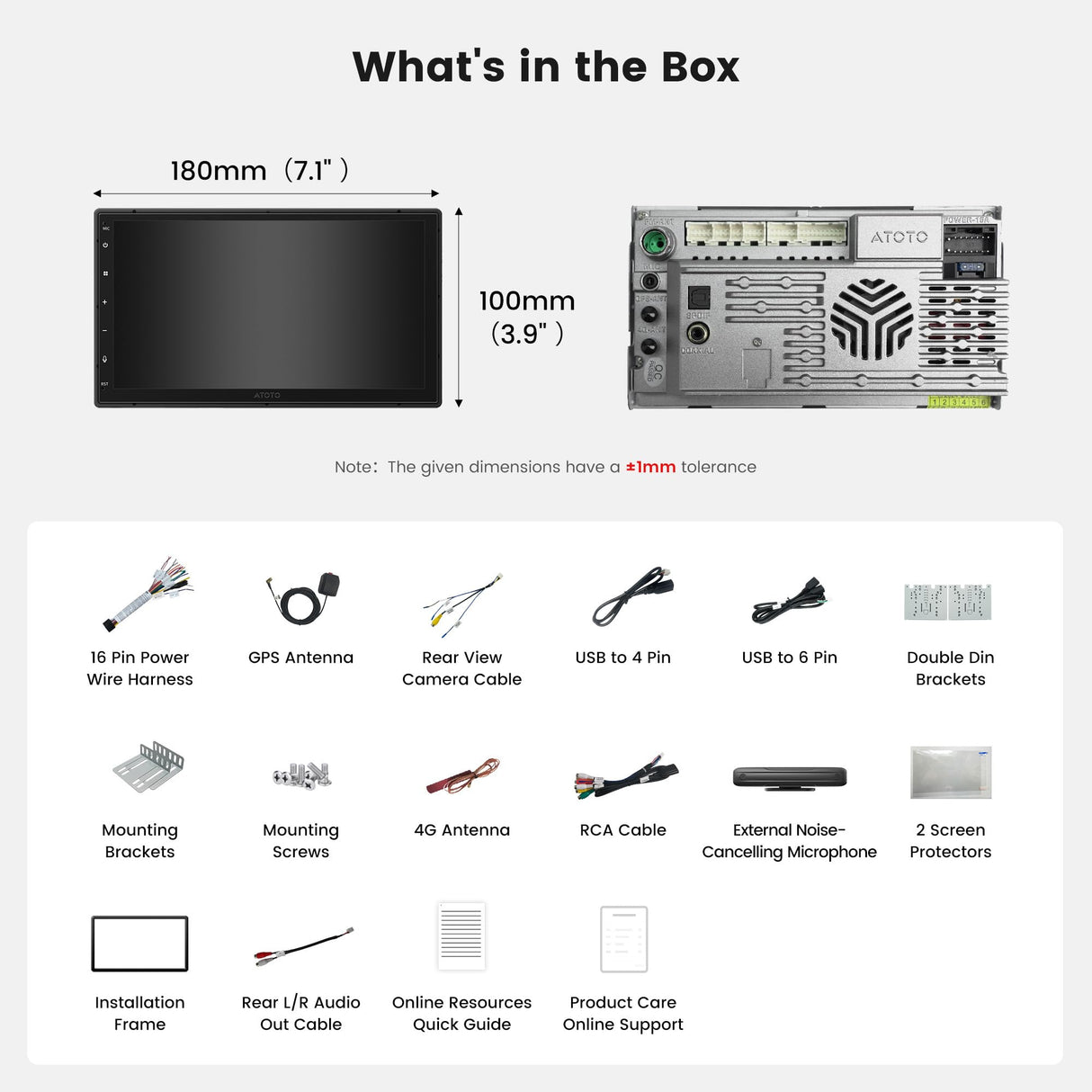 ATOTO A7G2B7PKL 7" QLED Double Din Car Stereo – Android 13, 4GB+64GB, 8-Core, Wireless CarPlay & Android Auto, 4G LTE, Wi-Fi/USB, Hi-Fi DSP with 4V Pre-Outs, SCVC/LRV, GPS Tracking, Agentic AI