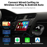 ATOTO AD6 Wired to Wireless CarPlay/Android Auto Adapter with AI Voice, OBD Support, GPS Tracking, 4GB+64GB Storage, Bluetooth