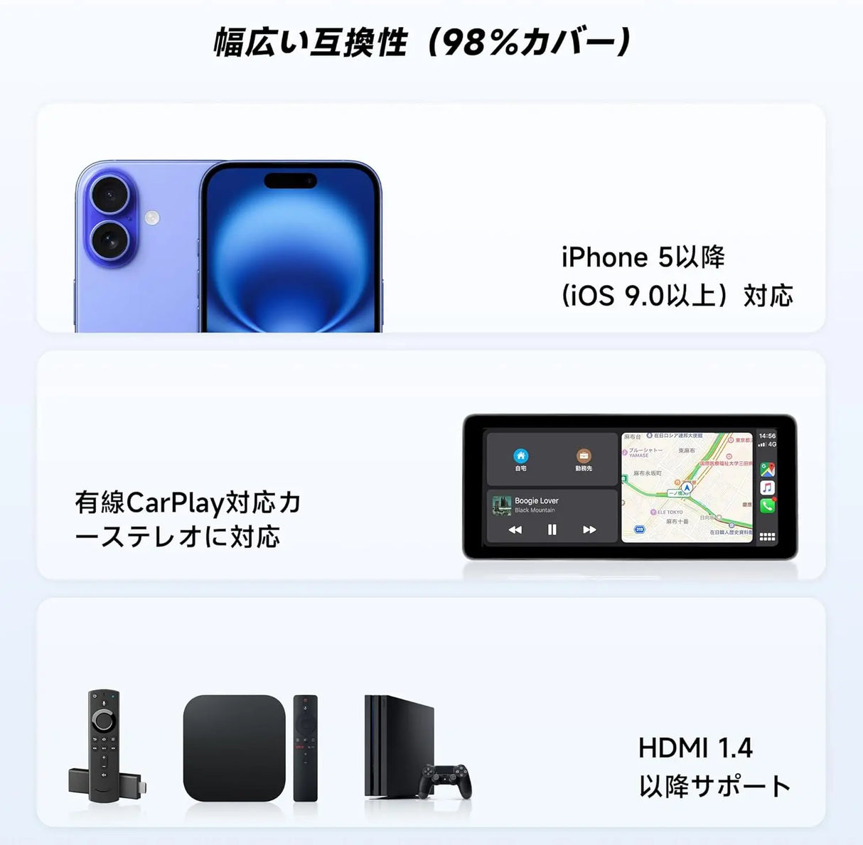 ATOTO AD1 ワイヤレスアダプター HDMI搭載 CarPlay用2in1ドングル TV ATOTO AD1 ワイヤレスアダプター HDMI搭載 CarPlay用2in1ドングル TV
