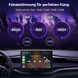 ATOTO CA-AEC122DL Kompakter 4-Kanal Auto-Verstärker, RMS 4x60W, Klasse D TI TPA3221, 2m Stromkabel, Anpassbarer EQ, Kompatibel mit ATOTO Autoradios