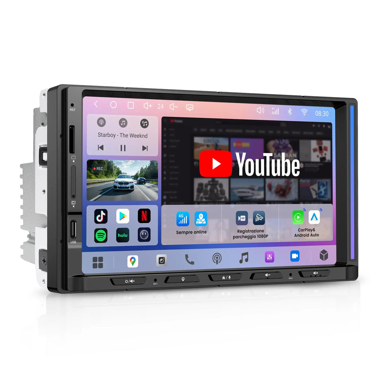 ATOTO S84G2D7PB 7" 2 DIN Android Car Radio, Wireless CarPlay & Android Auto, Agentic AI, Ambient Lighting, Emergency Crash Alert, Parking Surveillance, Hi-Fi DSP with 4V Pre-Out