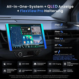 ATOTO X10G125E-R3 12,5" QLED Android Autoradio 1 & 2 DIN mit Dashcams vorne & hinten, kabelloses CarPlay & Android Auto, AI, 36-Band EQ, Dualband-WLAN