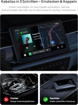 ATOTO CB4B Wireless CarPlay Adapter – Dual WLAN, Dual Bluetooth, 128GB TF-Karte, 4GB+32GB, Plug &amp; Play Android AI Box mit KI-DriveChat, Netflix/YouTube, Schwarz 
