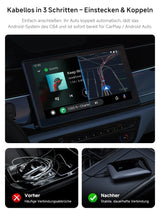 ATOTO CB4B Wireless CarPlay Adapter – Dual WLAN, Dual Bluetooth, 128GB TF-Karte, 4GB+32GB, Plug &amp; Play Android AI Box mit KI-DriveChat, Netflix/YouTube, Schwarz 