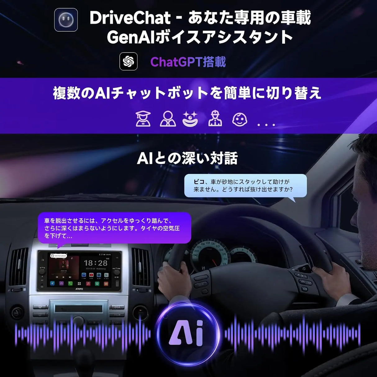 ATOTO A5L 7型 2DIN ディスプレイオーディオ｜ワイヤレスCarPlay