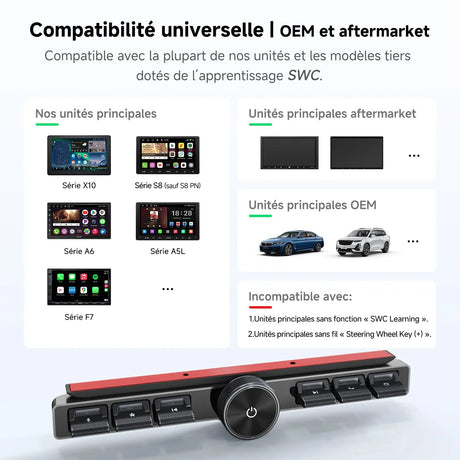 ATOTO AC-44F20 Télécommande sans Fil Autoradio avec Touches Rétroéclairées, Montage Souple et Bouton Personnalisable, Compatible avec A6, A5L, S8 (sauf S8 PN), X10, V10 et Autres Marques SWC Learning