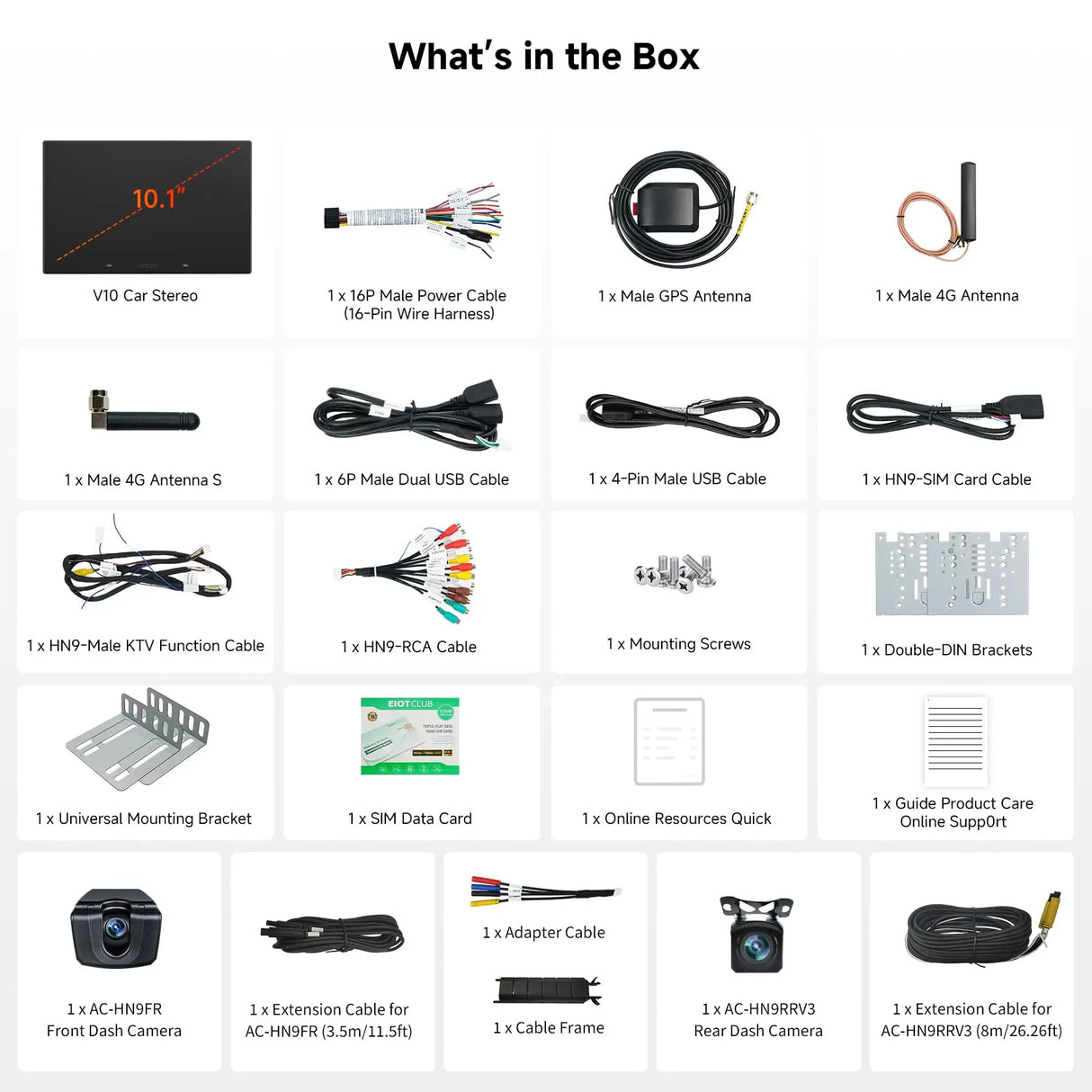 ATOTO V10G211OC-S04 10” QLED Android Double DIN Car Stereo, Wireless CarPlay & Android Auto, Includes Front Dash Cam & Backup Camera, Car Karaoke, Pro DSP 4V Pre-Out, HDMI Out, aptX HD Bluetooth, 4G LTE