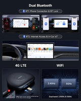 ATOTO CB6C Kabelloser CarPlay-Adapter Android 13 KI-Box, 4G LTE, 4 GB + 64 GB, TrackHU GPS &amp; DriveChat KI, Dualband-WLAN, BT 5.0, Plug &amp; Play-Smart-Box 
