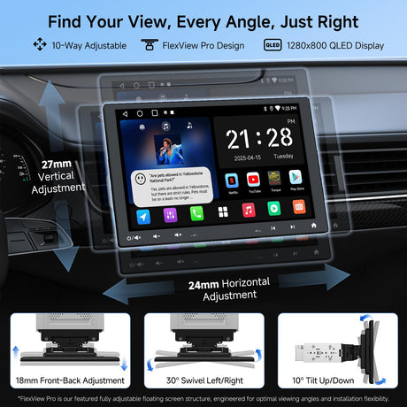 ATOTO A5L 10" Double DIN & Single DIN Adaptive Car Stereo – Floating Display, Wireless CarPlay & Android Auto, WiFi/Bluetooth/USB Tethering, MirrorLink, DSP, AI Chat