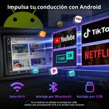 ATOTO A5LVWA7T Radio Coche 2 DIN 7" con Navegación, Compatible con VW Golf/Polo/Tiguan, CarPlay y Android Auto Inalámbrico, MirrorLink, WiFi/BT/USB, DSP EQ de 24 Bandas, FM/AUX/TF, 2G+32G