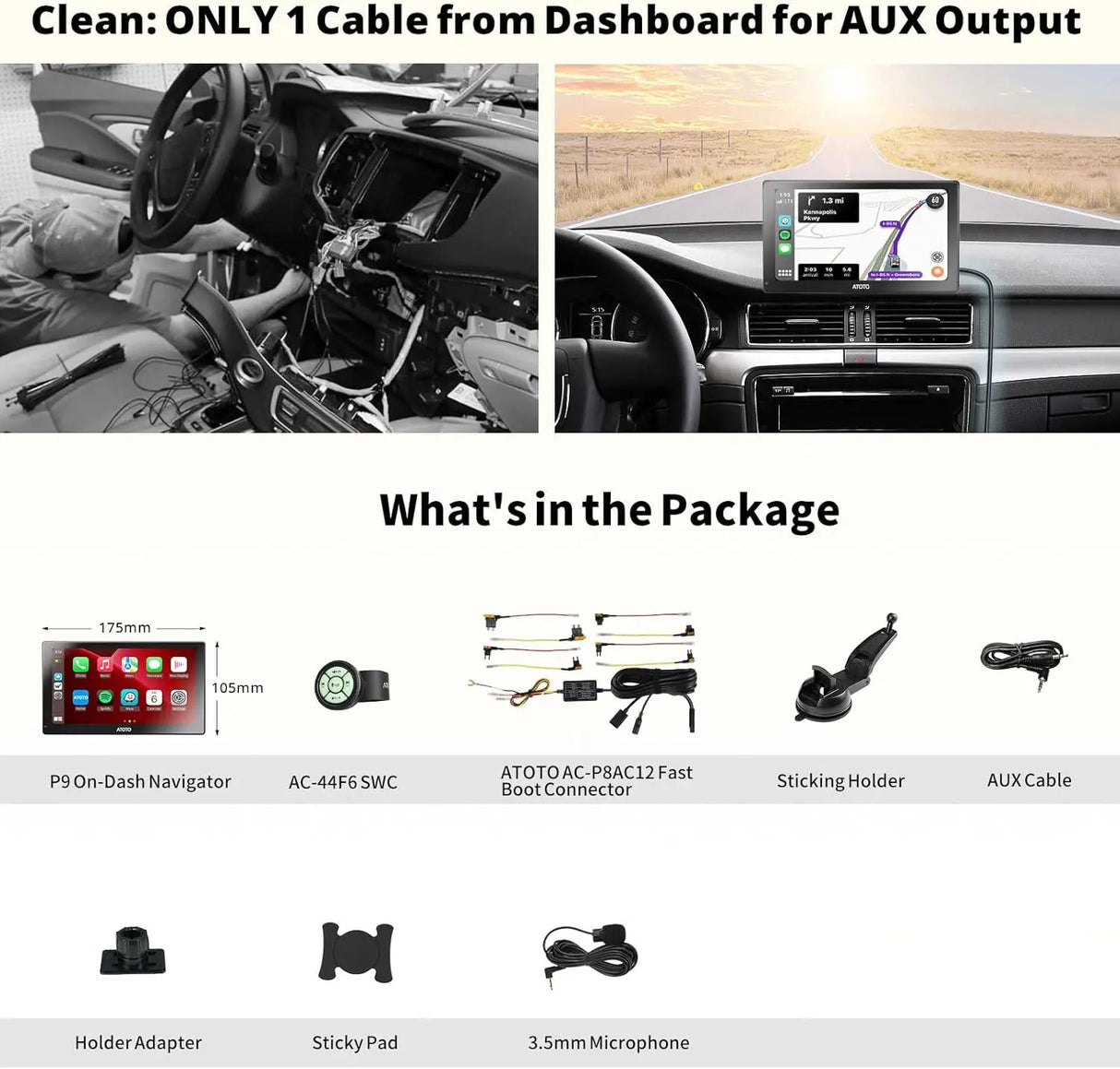 ATOTO 7" GPS Per Auto – QLED, Doppio Bluetooth, 4+32G, Wireless CarPlay & Android Auto, MirrorLink, 4G LTE, HDMI, Sensore di Luminosità Automatico, Tracciamento GPS, Autostereo Portatile Android