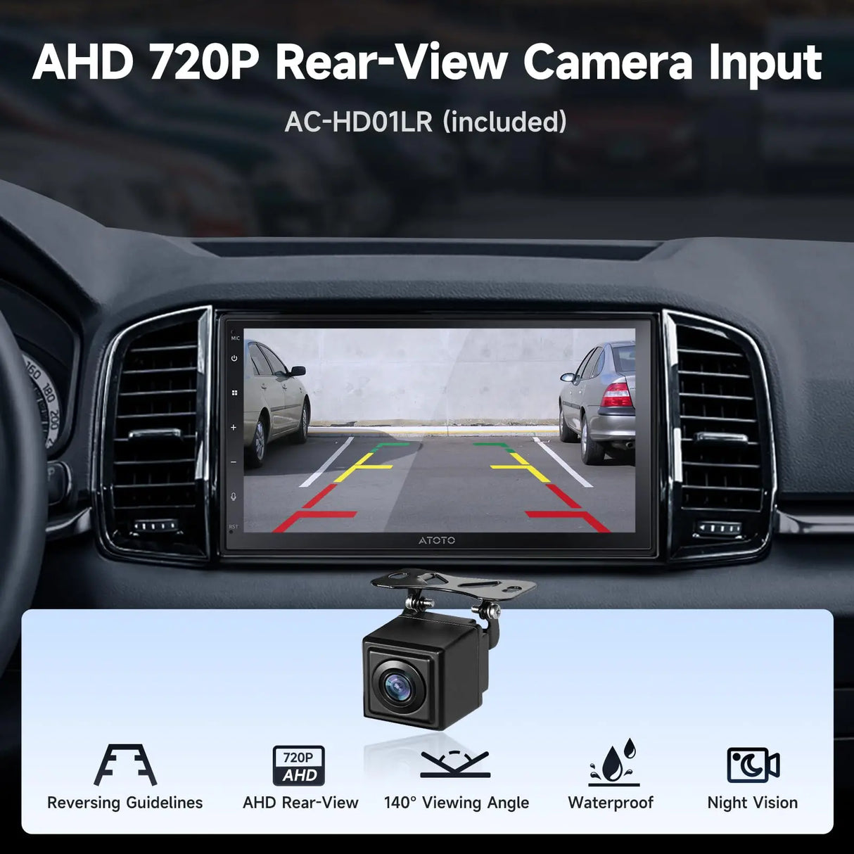 ATOTOZONE A5L Android Double DIN Car Stereo Wireless CarPlay & Wireless Android Auto, Wi-Fi/Bluetooth/USB Tethering, 24B-EQ&DSP, Mirror Link, HD LRV, Backup Camera, FM/AM/RDS