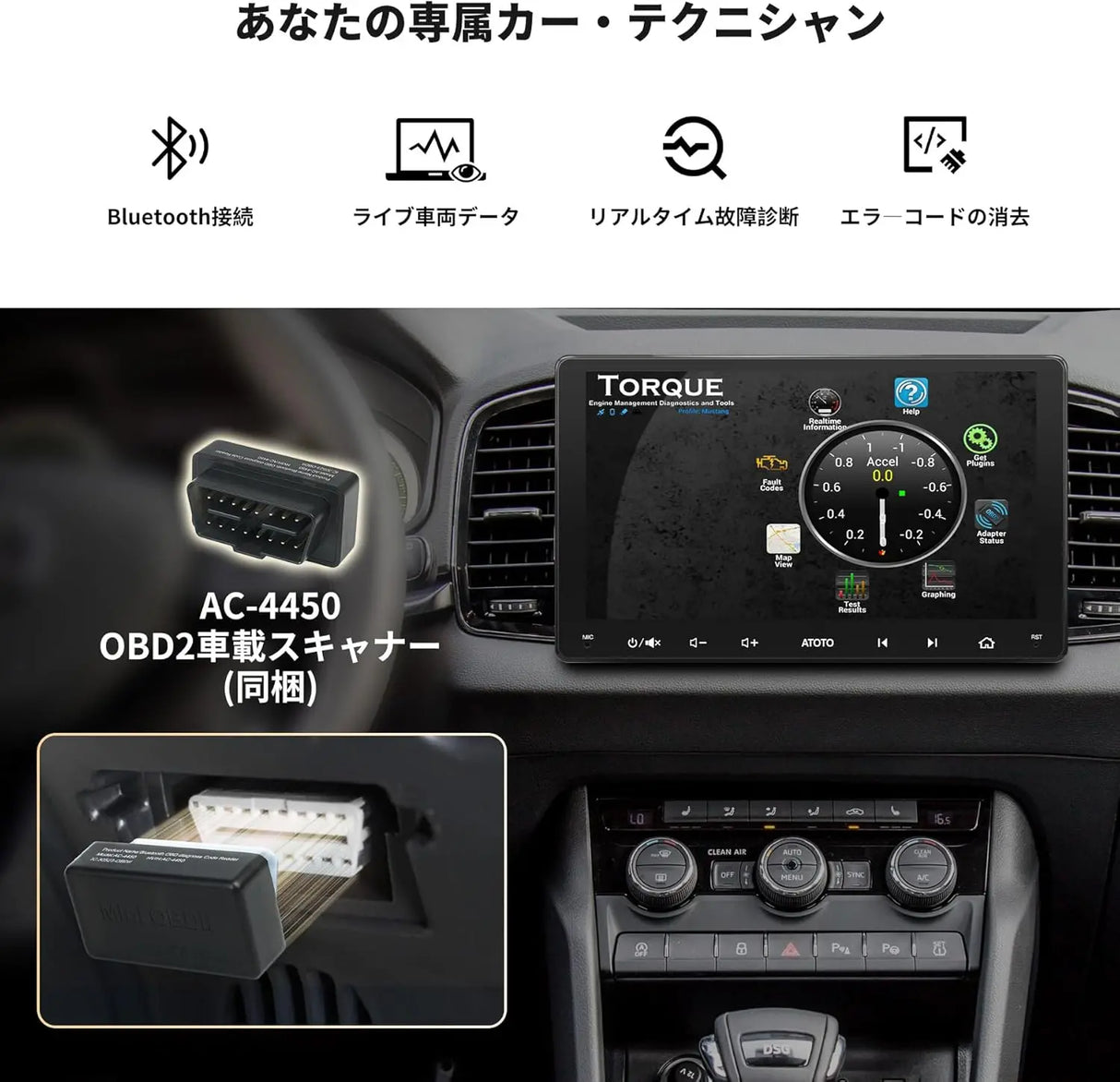 ATOTO S8MS 9インチ 2Dinディスプレイオーディオ LTE内蔵 CarPlay OBD2