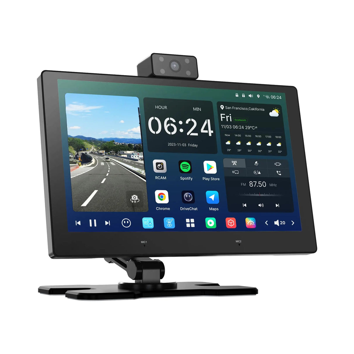 ATOTO P1009M2M 9インチ QLED ポータブル Androidナビ｜ワイヤレス＆有線 CarPlay・Android Auto対応、4G LTE、ChatGPT搭載、GPS追跡、Wi-Fi/Bluetooth、ミラーリング対応