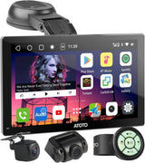ATOTO 7" Portable Sat Nav with QLED Touchscreen, Wireless CarPlay & Android Auto, 4+32G, 4G LTE, GPS Navigation, WiFi, 1080P Front & Rear Cameras, Steering Wheel Control & Bluetooth