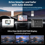 Portable Carplay & Android Auto Screen, ATOTO P8 Car Play Stereo with 7inch QLED Glare-Suppressing Touchscreen Display, HD 1080P WDR Rear Cam, OTA Upgrade, Remote Control, P807SD-RC