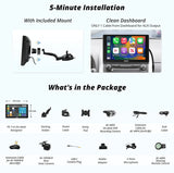ATOTO P507SD 7″ Portable CarPlay Screen with Dual Cameras – QLED Glare-Suppressing Touchscreen, GPS Navigation, Wireless CarPlay & Android Auto, Remote Control, Bluetooth & AUX/FM