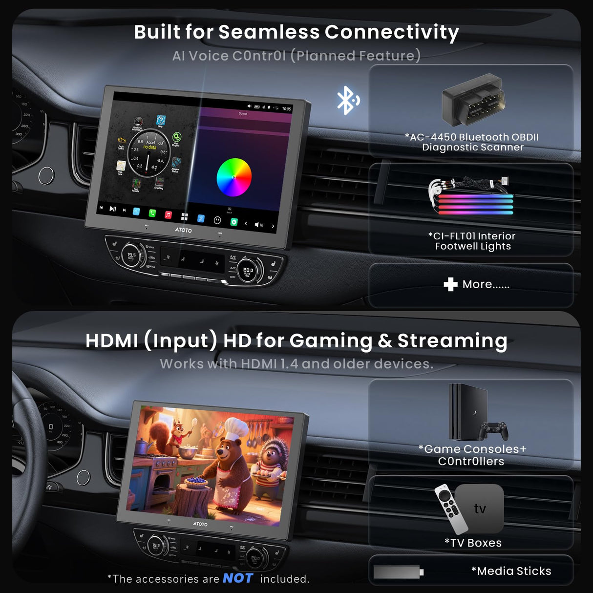 ATOTOZONE 9" Double Din Car Stereo, 8G+128G Android Head Unit, Wireless Carplay & Android Auto,4G LTE, 2 Bluetooth, 7.1.2 Ch Audio,FLAC, Hi-Volt RCA, 36B-EQ, HDMI in, ADS Protocol Compatible,X10G209E