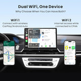 ATOTO CB4B Wireless CarPlay Adapter, Car Smart Box with Dual WiFi, Dual Bluetooth, AI DriveChat, 4G+32G – Supports Netflix/YouTube/128GB TF Card, Plug & Play, Android AI Box, 2025 Upgrade, Black