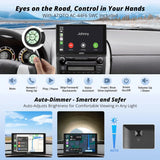 ATOTOEXCEL Tragbarer Carplay-Bildschirm für Android Auto mit 1080P- und SWC-Retromarcia-Telekamera, P5 Tragbares drahtloses Autoradio mit Carplay-Navigation, 7 Zoll QLED-Touchscreen, Mirrorlink