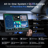 ATOTO X10G129E 12,9" 1 DIN Autoradio mit QLED Floating Display, 8+128GB, In-Dash Navigation, 4G LTE, Kabelloses CarPlay &amp; Android Auto, Dual-Phone Verbindung, Dual Bluetooth, GPS-Tracking, SCVC und AI Sprachassistent 