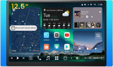 ATOTO X10G225E 12.5" QLED Android Doppel Din Radio, 8G+128G, 4G LTE, KI-Sprachassistent, Kabelloses CarPlay & Android Auto, Duales Mikrofon & BT, LRV, 36B-EQ, HDMI-Eingang