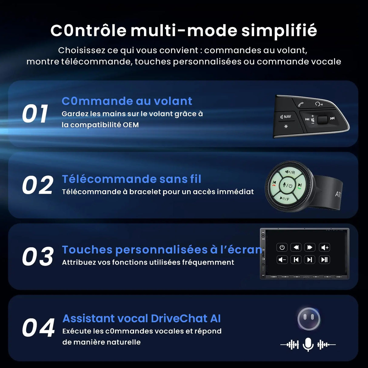 ATOTO X10G2A7E Autoradio 2 DIN 7" - CarPlay/Android Auto Sans Fil, 8Go+128Go, 4G LTE, ChatGPT AI, Double Bluetooth