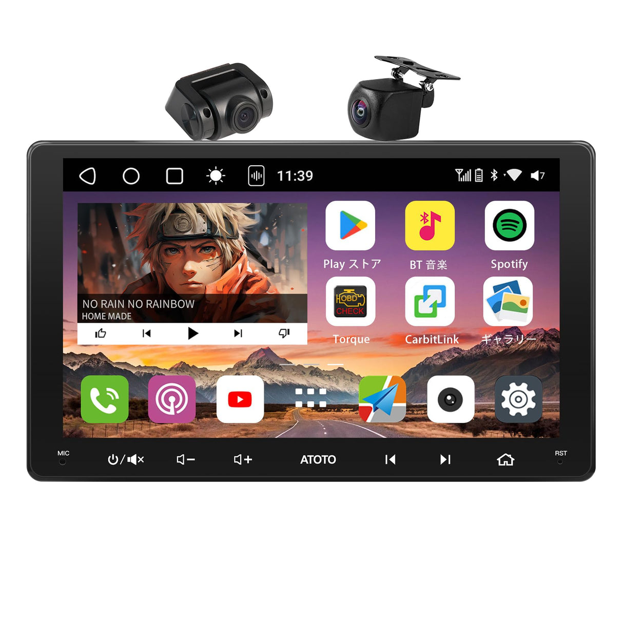 ATOTO S8G2094MS 9" QLED 2 Din ディスプレイオーディオ Androidカーナビ、8コア 4GB+32GB、ワイヤレスCarPlay/Android Auto、4G内蔵、デュアルBluetooth、Wi-Fi/USB テザリング、内蔵DSP・アンプ、GPS追跡、AI会話、MirrorLink、2分割画面、HDMI入力/出力対応、AHD 1080P フロント/リアカメラ