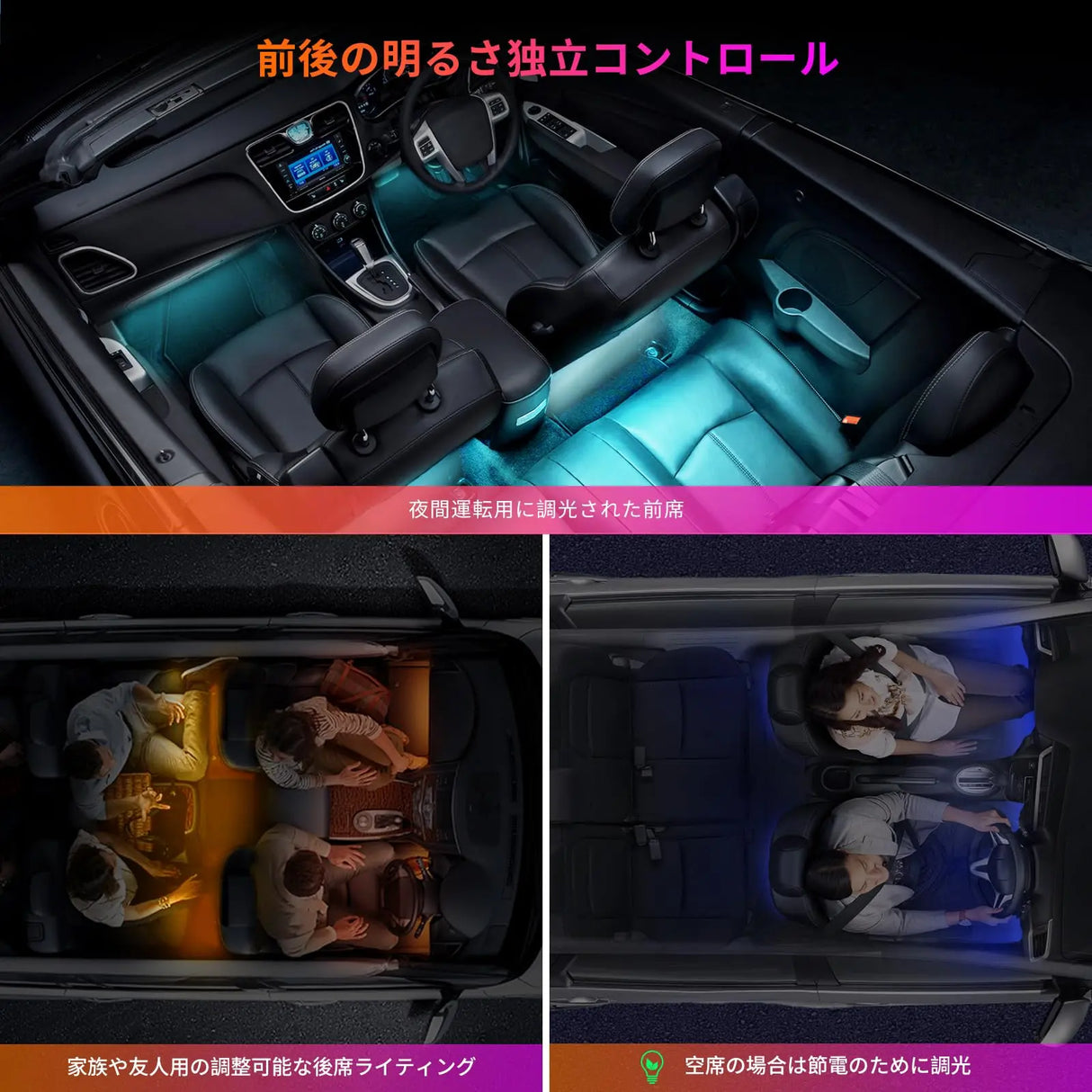 ATOTO S8ライト ATOTO 車用LEDライト | 160LED RGB、APP制御、1600万色、音楽同期