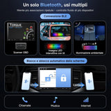ATOTO A5LG110T 10" 2DIN e Adattivo a 1DIN Android Autoradio, IPS Schermo a Display Fluttuante, CarPlay e Android Auto Senza Fili, Tethering WiFi/BT/USB, Mirrorlink, DSP/FM/RDS