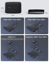 ATOTO CB4B Adaptateur CarPlay sans Fil – Double WiFi, Double Bluetooth, Carte TF 128Go, 4Go+32Go, AI Box Android avec DriveChat, Netflix/YouTube, Noir