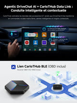 ATOTO CB7PO CarPlay AI Box con Dash Cam DVR e Diagnostica OBD2, Sistema Android Completo, CarPlay e Android Auto Wireless, DriveChat AI, Tracciamento GPS, HDMI, OTA, 8GB+128GB