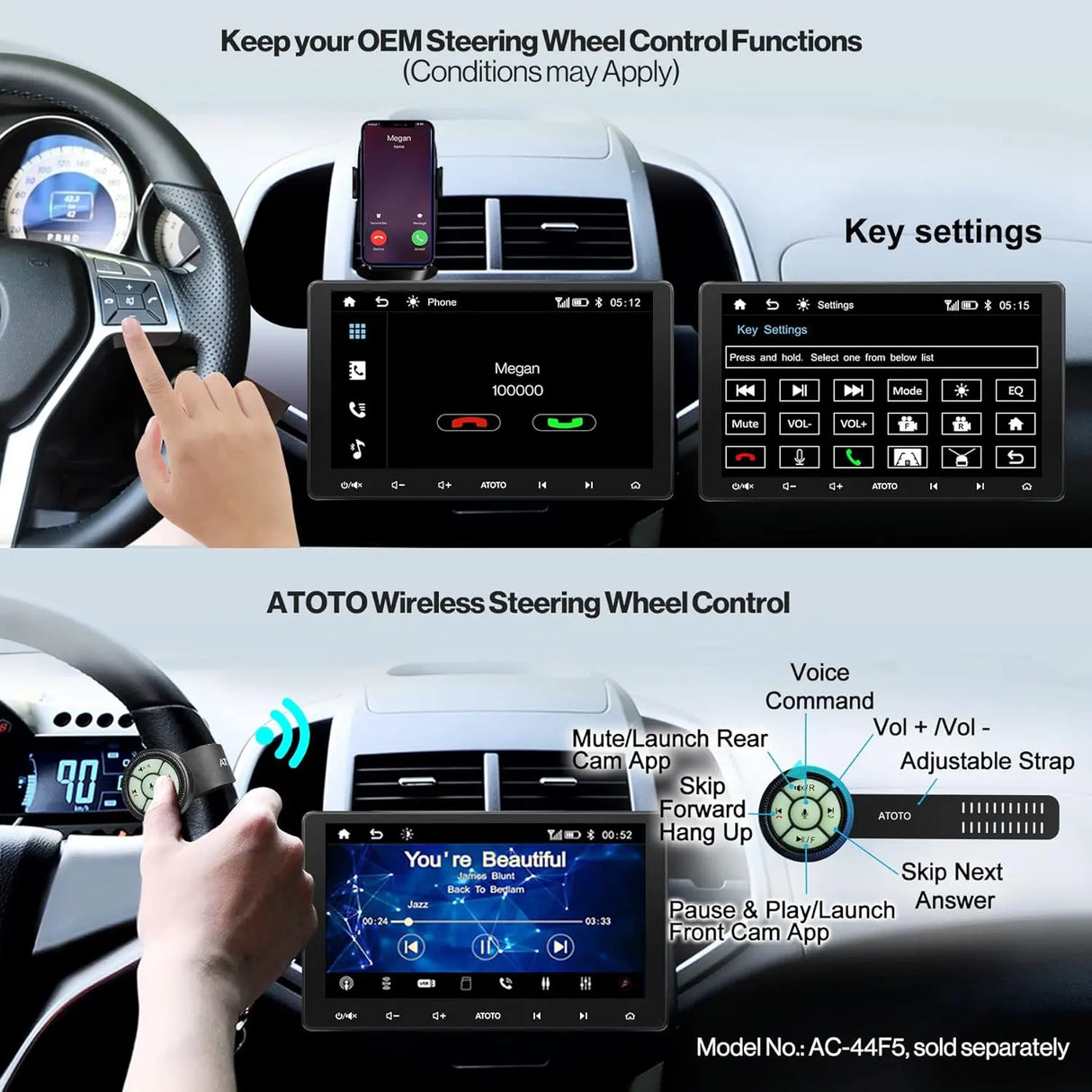 ATOTO F7G211XE 10.1 Inch Double Din Car Stereo with in-Dash Navigation, Wireless CarPlay & Android Auto, 1280×720 QLED Display, MirrorLink, Bluetooth, HD LRV, SXM Ready, Quick Charge, USB/SD (Up to 2TB)