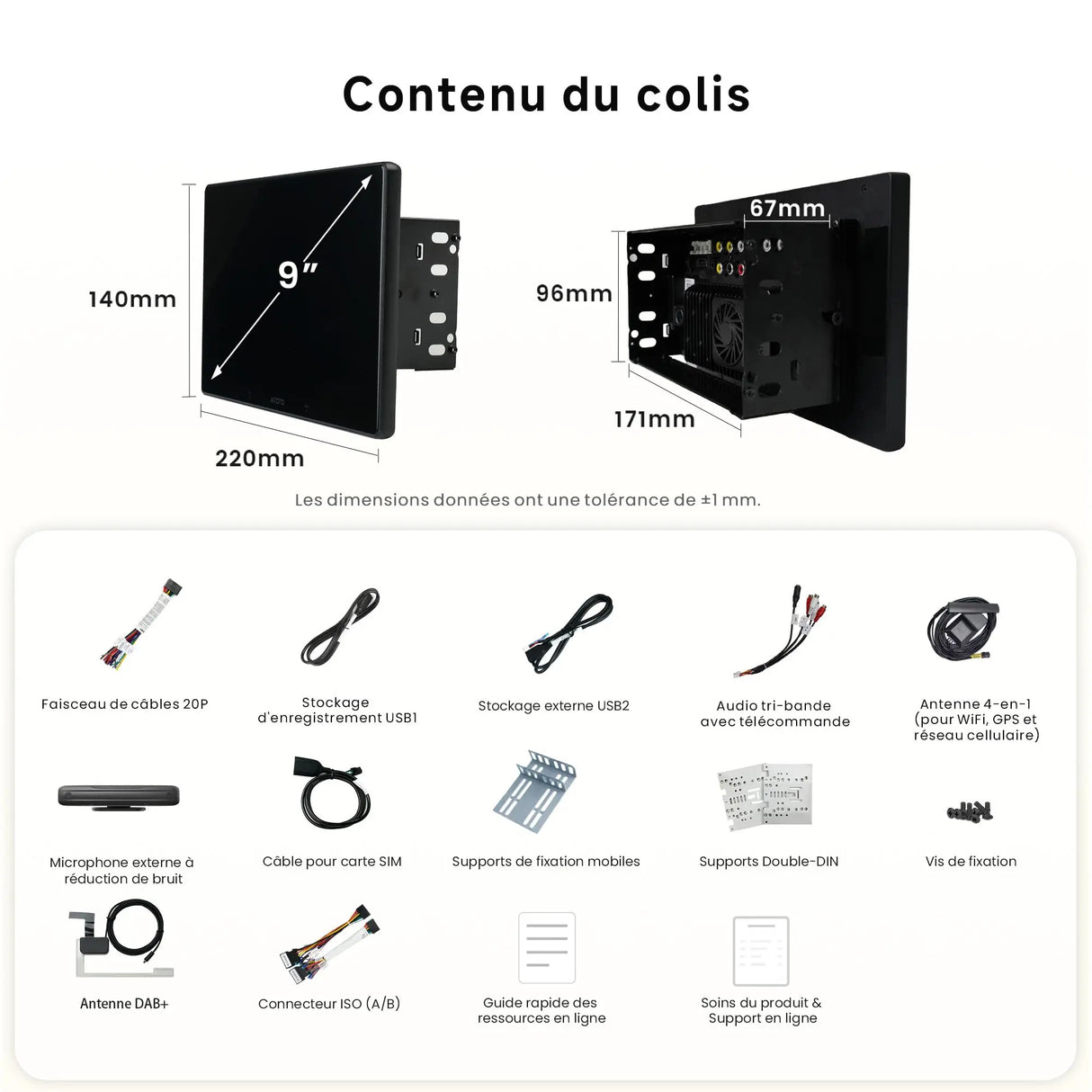 ATOTO X10DG209E Autoradio 2 DIN 9 Pouces, QLED, 8+128G, Microphone Double et Entrée Caméra, CarPlay & Android Auto sans fil, 4G LTE, Assistant vocal IA, Suivi GPS, DAB, Bluetooth, LRV, Entrée HDMI
