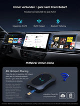 ATOTO CB7SBX CarPlay Wireless Adapter Android Auto AI Box, HDMI In/Out, Android 8GB+128GB, 4G LTE, Dual-BT/WLAN, GPS, OTA, OBD, DriveChat AI, Netflix/YouTube/TikTok