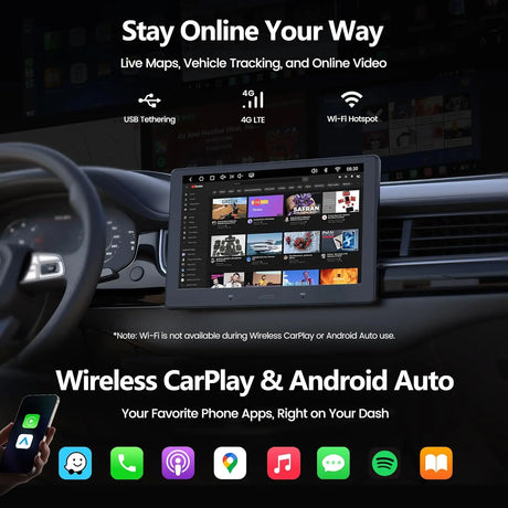 ATOTO A7G209PKL-S01 9" Android 13 Double DIN Car Stereo, 8-Core 4G+64G, Wireless CarPlay & Android Auto, Built-in 4G LTE, QLED, Hi-Fi DSP 4V Pre-outs, Agentic AI