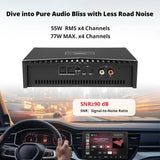 ATOTO CA-AEC03 Amplificatore Auto Compatto Classe D, Dual SPDIF, 4 Canali, RMS 4x55W, Gamma Completa, Stabilità 4–8 Ohm, Compatibile con ATOTO A5/A6/F7/S8/X10 e Sistemi Audio di Serie (Non per S8PN/P5/P8/P9)