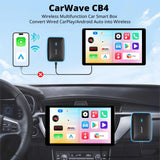ATOTO CarWave CB4 AI Box CarPlay/Android Auto Wireless Adapter,OBD2 Diagnostic, 4-in-1 Video Box w/YouTube, Dual Bluetooth & WiFi, 2GB+16GB (Up to 128GB), Plug & Play for OEM Wired CarPlay & Android Auto Stereo