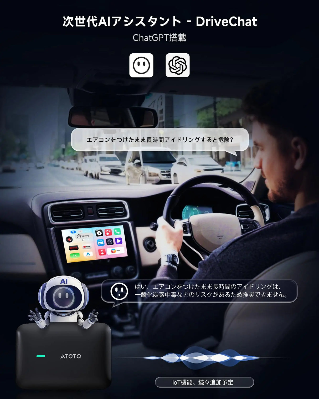 ATOTO CarWave CB4B ワイヤレスアダプター CarPlay & Android Auto対応