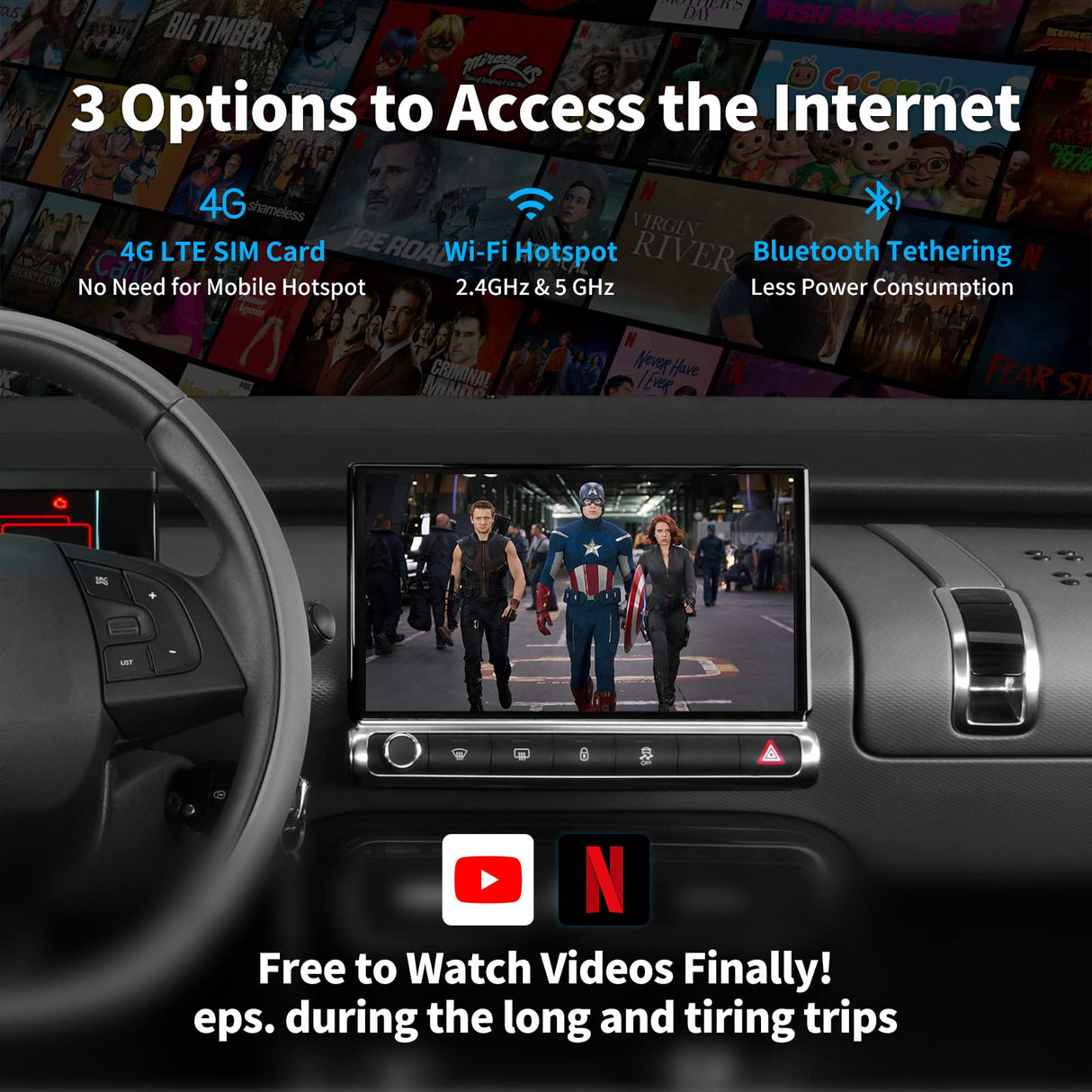 ATOTO AD6 Wireless Android Auto Adapter, Konvertieren von kabelgebundenem in kabelloses Android Auto für Werks- oder Aftermarket-Radio, kompatibel mit VW/Ram Pick-up/Subaru/Benz, Online-Update 